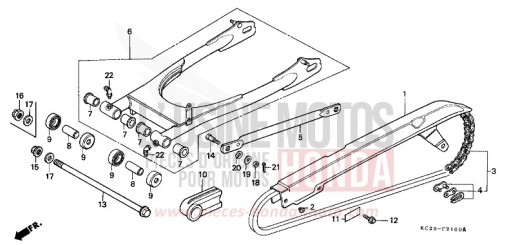 SWINGARM/CHAIN CASE CM125CR de 1994